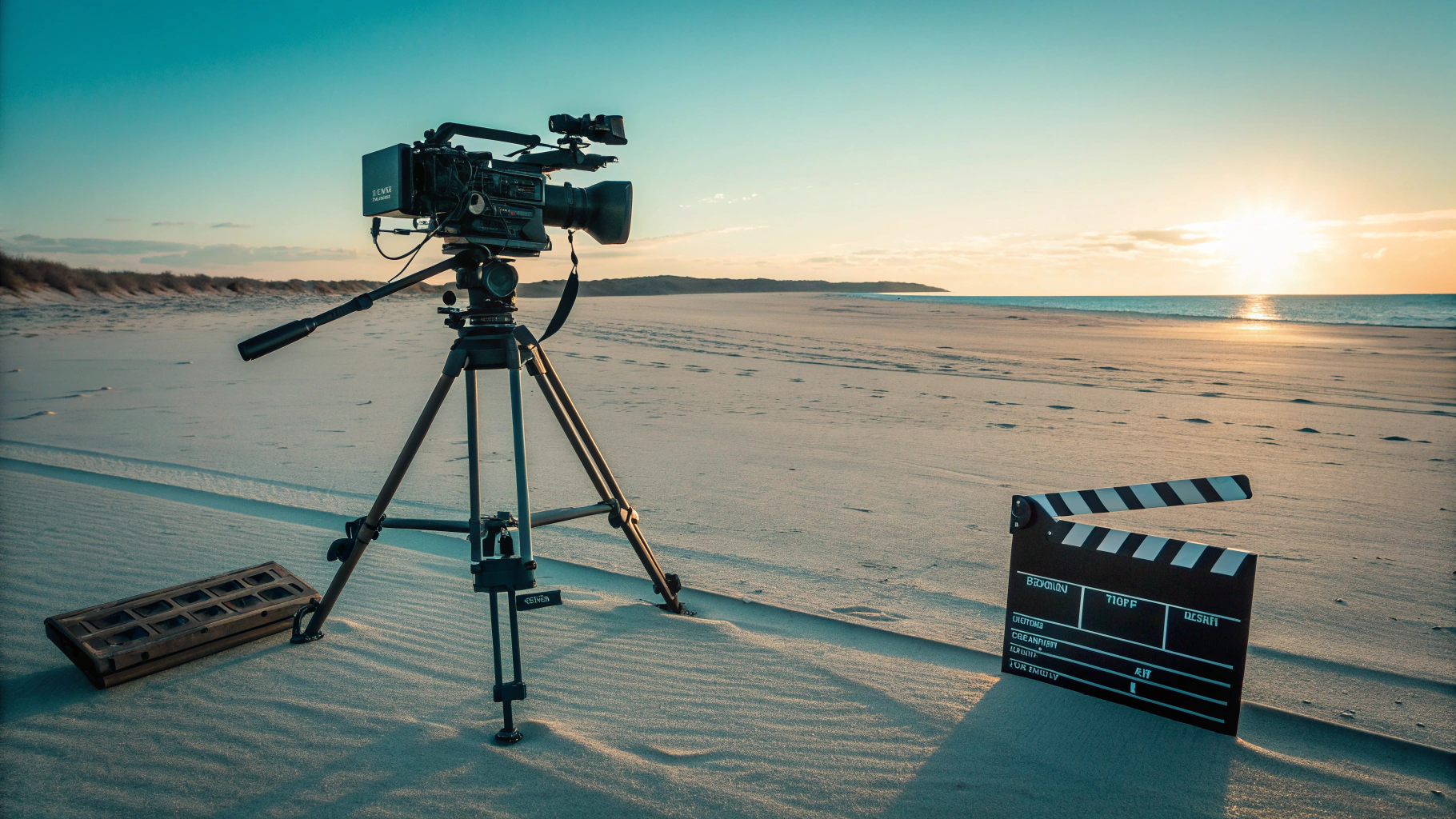 Cinematic documentary landscape with brass tones